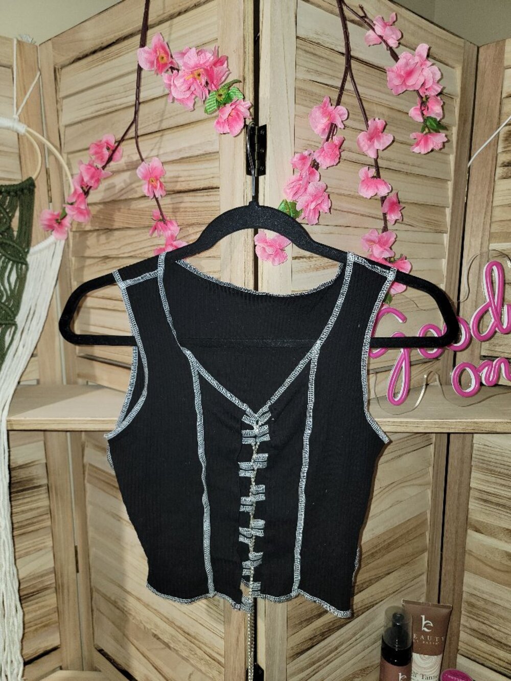 Cute Y2K Top With Rhinestone Chain Details
